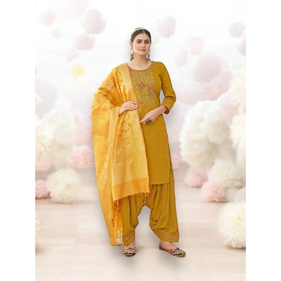 Traditional Silk Salwar Suit, Cultural Wear for Women