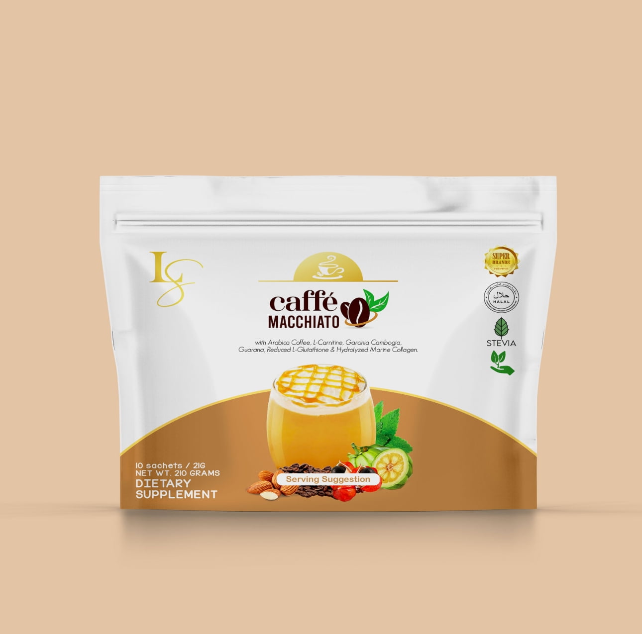 Luxe Slim Caffe Macchiato Drink Mix Powder with Collagen and