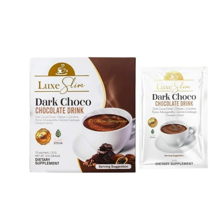 Luxe Slim Dark Choco Chocolate Drink, 10 Sachets