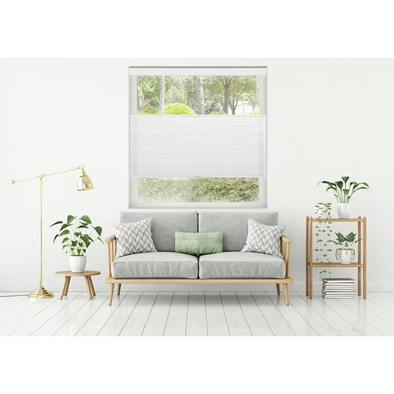 Luxe Top-Down Bottom-Up Light Filtering Cellular Shade, Bright White