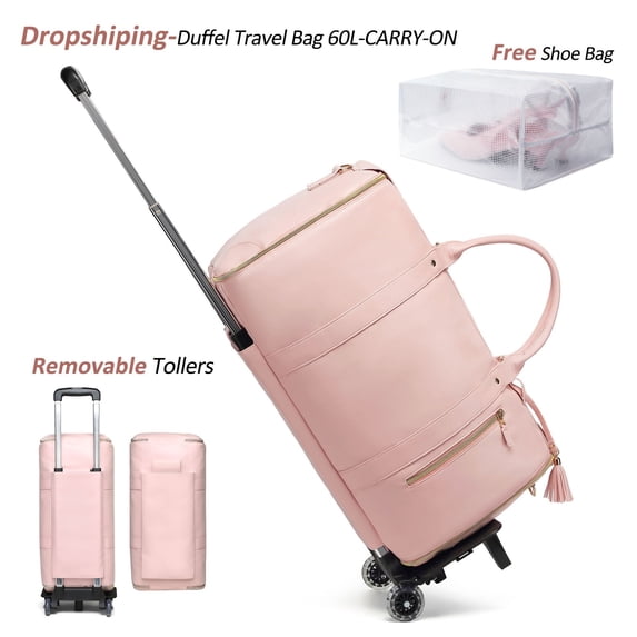Luxe Travel Bag with Wheels, Convertible Garment Duffel Bag Carry on ...
