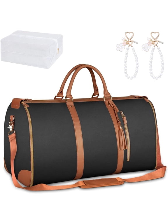 Luxe Travel Bag with Wheels, Convertible Garment Duffel Bag Carry on Luggage with Toiletry Bag for Trips