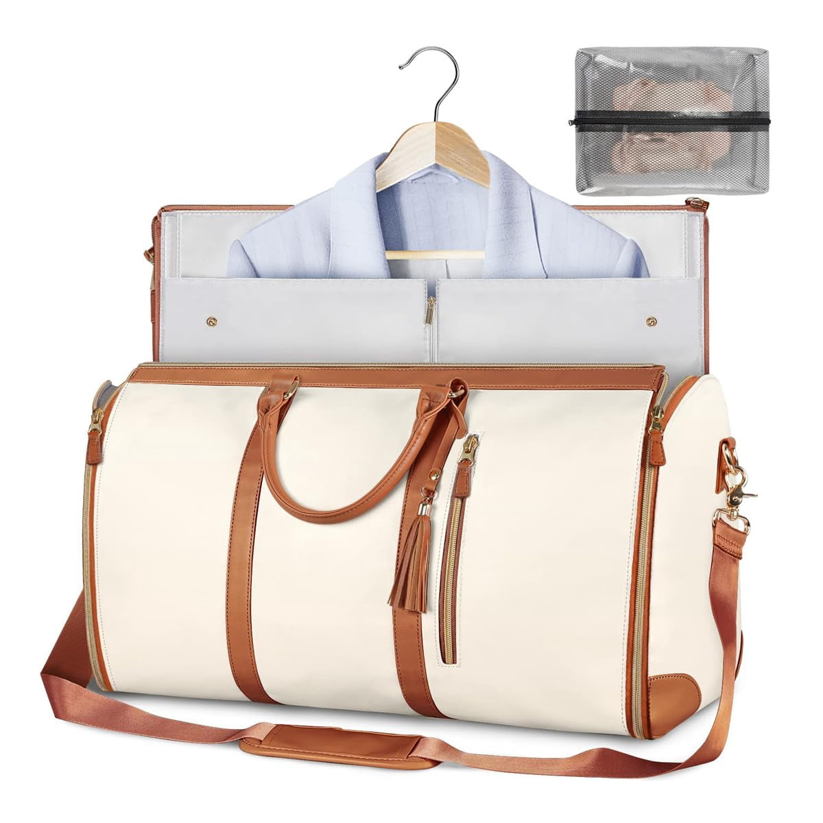 Luxe Travel Bag with Wheels, Convertible Garment Duffel, Rolling Suit ...