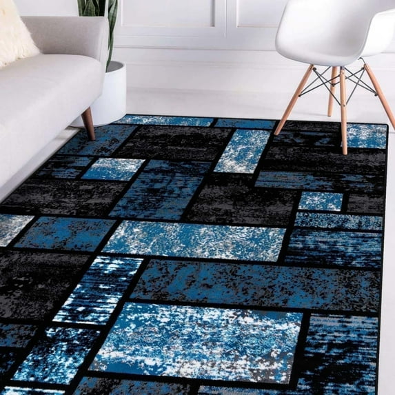 Luxe Weavers 1007 Turquoise Geometric Modern Area Rug 2x3