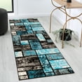 thumbnail image 1 of Luxe Weavers 1007 Turquoise Geometric Modern Area Rug 2x8, 1 of 6