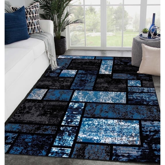 Luxe Weavers 1007 Turquoise Geometric Modern Area Rug 5x7