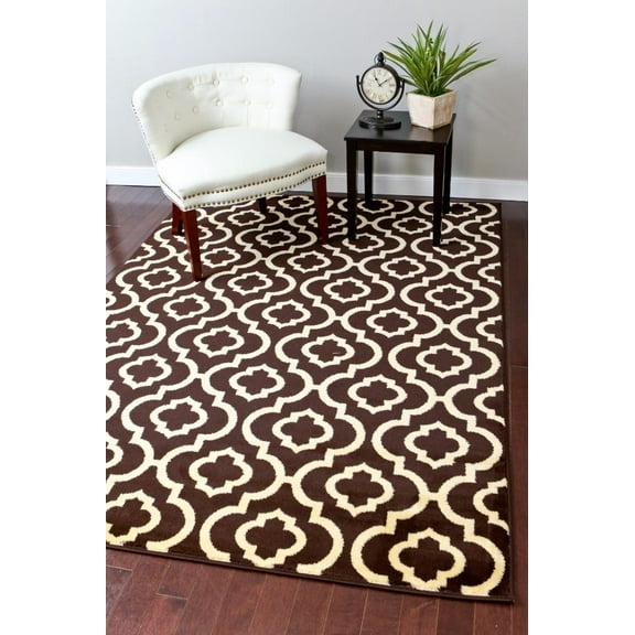 Luxe Weavers 3028 Brown 5x7 Moroccan Trellis Area Rug