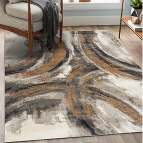 Luxe Weavers Abstract Beige 2x7 Area Rug Modern Geometric Runner Carpet