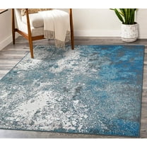 Luxe Weavers Abstract Blue 5x7 Area Rug Modern Stain Resistant Carpet