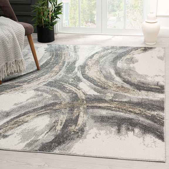 Luxe Weavers Abstract Gray 2x7 Area Rug Modern Geometric Carpet