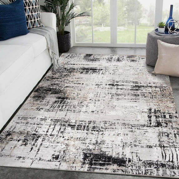 Luxe Weavers Abstract Gray 8x10 Area Rug, Indoor Modern Farmhouse Rug