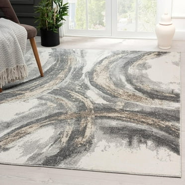 Luxe Weavers Abstract Gray 8x10 Area Rug Modern Geometric Carpet