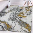 Free Shipping! Luxe Weavers Abstract Marble Gold 4x5 Area Rug for ...