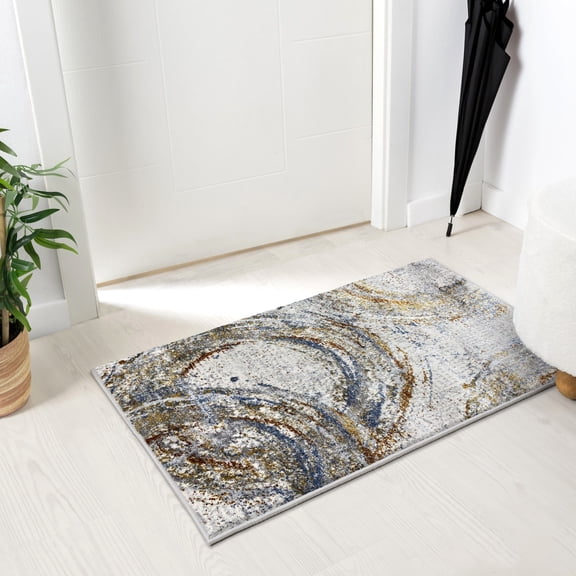 Luxe Weavers Abstract Multi 2x3 Circle Area Rug, Stain Resistant Geometric Carpet