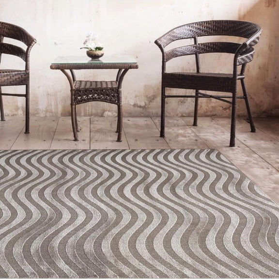 Luxe Weavers Abstract Swirls Area Rug Beige 5x7 Modern Carpet