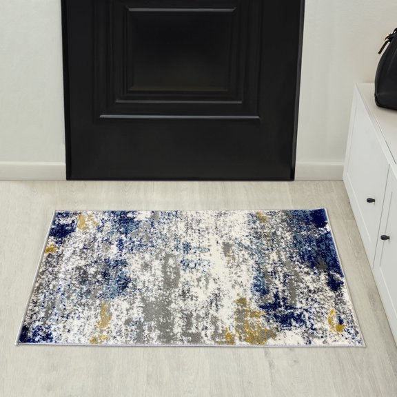 Luxe Weavers Abstract Watercolor Stain Resistant Multicolor 2x3 Area Rug