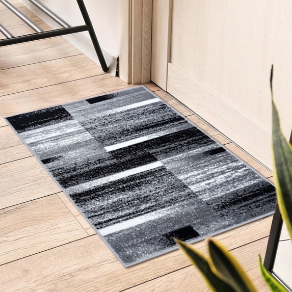 Luxe Weavers Art Deco Abstract Geometric Gray 2x3 Area Rug for Living Rooms