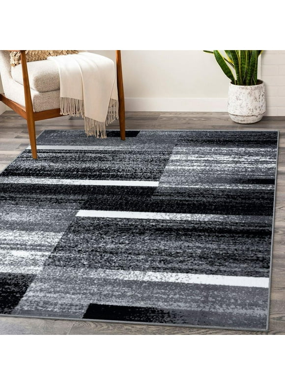 Luxe Weavers Art Deco Abstract Geometric Gray 8x10 Area Rug for Living Rooms