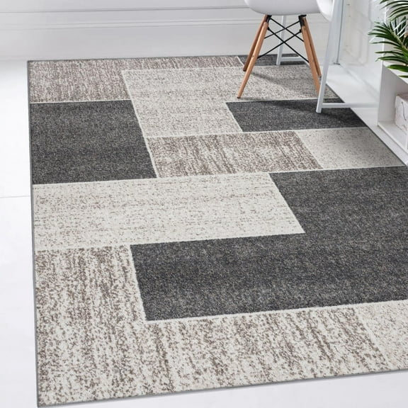 Luxe Weavers Art Deco Geometric Gray 8x10 Area Rug for Living Rooms