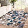 thumbnail image 1 of Luxe Weavers Beige Aqua Modern Geometric Area Rug 5'x7' Size Carpet, 1 of 7