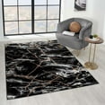 thumbnail image 1 of Luxe Weavers Black 5x7 Marble Abstract Area Rug Gold, Stain-Resistant Carpet, 1 of 10