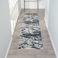 thumbnail image 1 of Luxe Weavers Blue 2x7 Marble Abstract Area Rug Gold, Stain-Resistant Carpet, 1 of 9