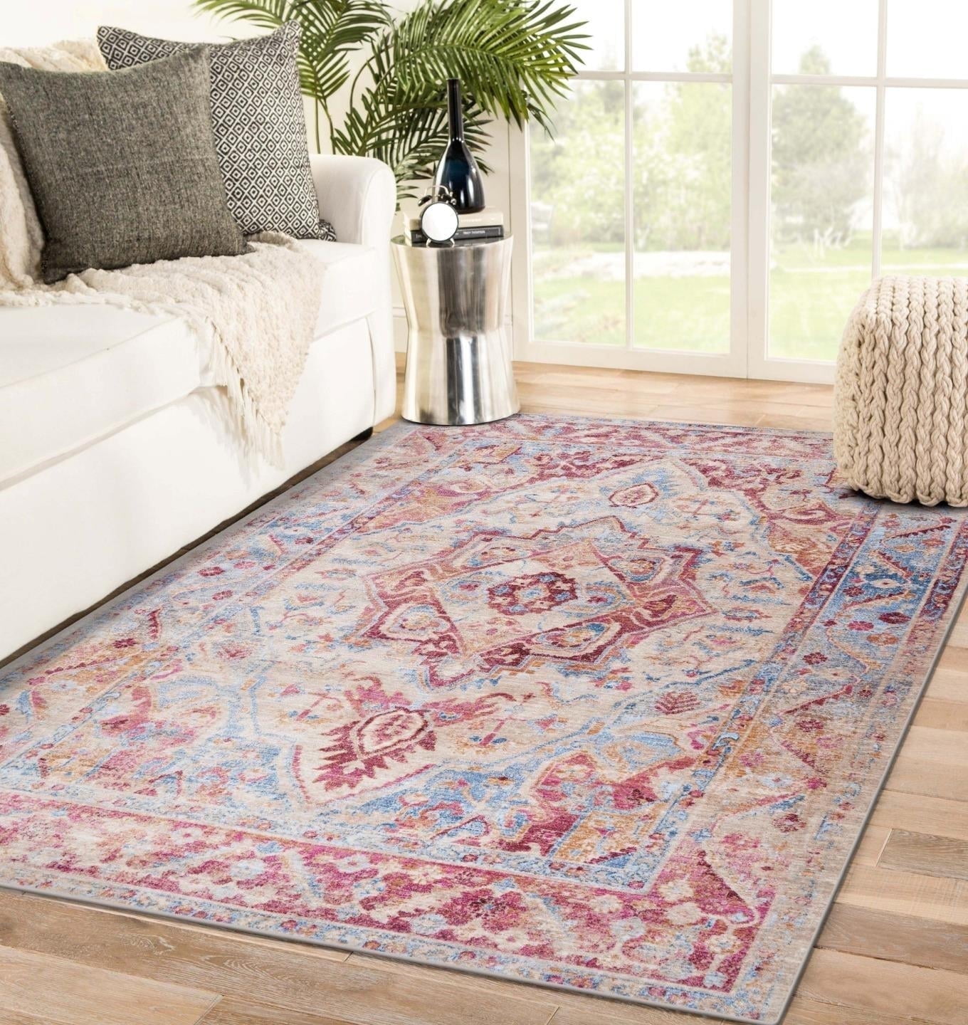 Luxe Weavers Bohemian Geometric Ivory 4x5 Area Rug Non-Shedding ...