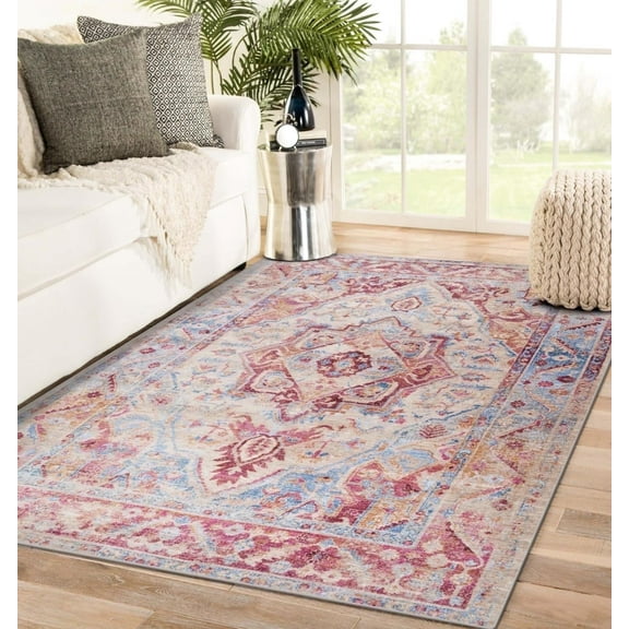 Luxe Weavers Bohemian Geometric Ivory 8x10 Area Rug Non-Shedding Abstract Artistic Carpet