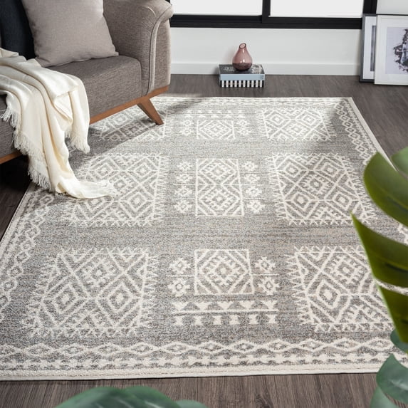 Luxe Weavers Bohemian Tribal Brown 8x10 Area Rug, Geometric Non-Shed Carpet