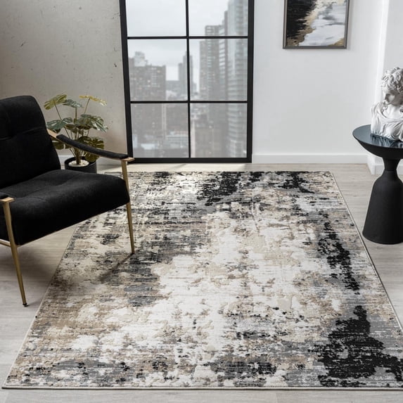 Luxe Weavers Boho Abstract Textured Gray 8x10 Area Rug, Living Room Carpet
