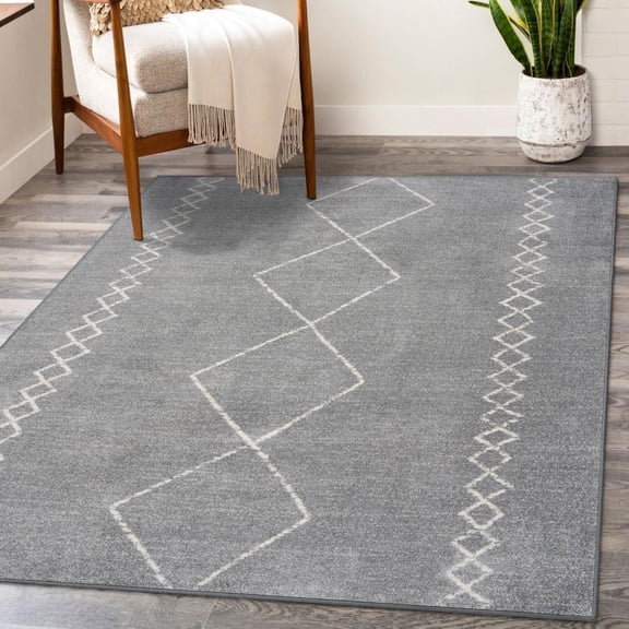 Luxe Weavers Boho Moroccan Geometric Gray 8x10 Area Rug, Modern Home Décor Rug
