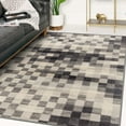 thumbnail image 1 of Luxe Weavers Checkered Area Rug Silver 5x7, Stain Resistant Modern Farmhouse Rug, 1 of 5