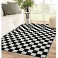 thumbnail image 1 of Luxe Weavers Checkered Black and White 8x10 Geometric Abstract Area Rug, 1 of 9