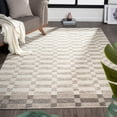 thumbnail image 1 of Luxe Weavers Checkered Geometric Beige 4x5 Area Rug, Indoor Carpet, 1 of 8