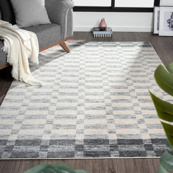Luxe Weavers Checkered Geometric Gray 6x9 Area Rug, Indoor Carpet