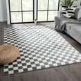 thumbnail image 1 of Luxe Weavers Checkered Gray and White 5x7 Geometric Abstract Area Rug, 1 of 9