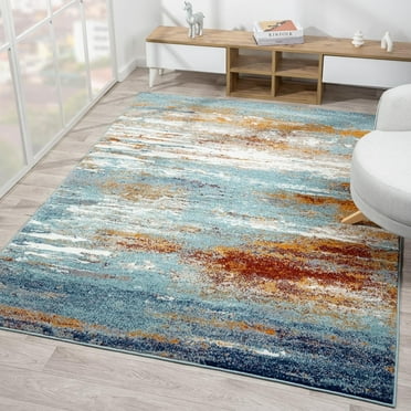 Luxe Weavers Coastal Multicolor 8x10 Modern Abstract Area Rug Living Room Carpet