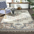 thumbnail image 1 of Luxe Weavers Cream 6x9 Southwestern Medallion Area Rug, Stain Resistant Fringe Carpet, 1 of 9