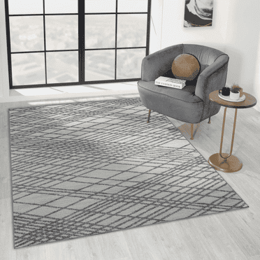 Luxe Weavers Diamond Geometric Gray 5x7 Area Rug, Machine-Woven Carpet
