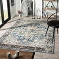 thumbnail image 1 of Luxe Weavers Distressed Moroccan Floral Blue 5x7 Area Rug, Vintage Carpet, 1 of 10