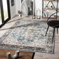 thumbnail image 1 of Luxe Weavers Distressed Moroccan Floral Blue 6x9 Area Rug, Vintage Carpet, 1 of 10