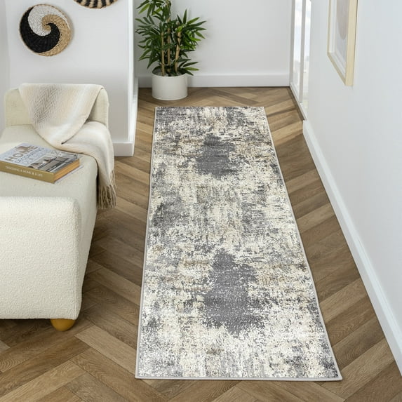 Luxe Weavers Euston Collection Abstract Area Rug 7680 Grey, Grey 2x7