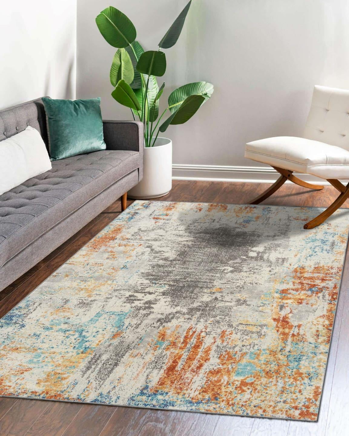 Luxe Weavers Multi Abstract Stain-Resistant Area Rug 2x3