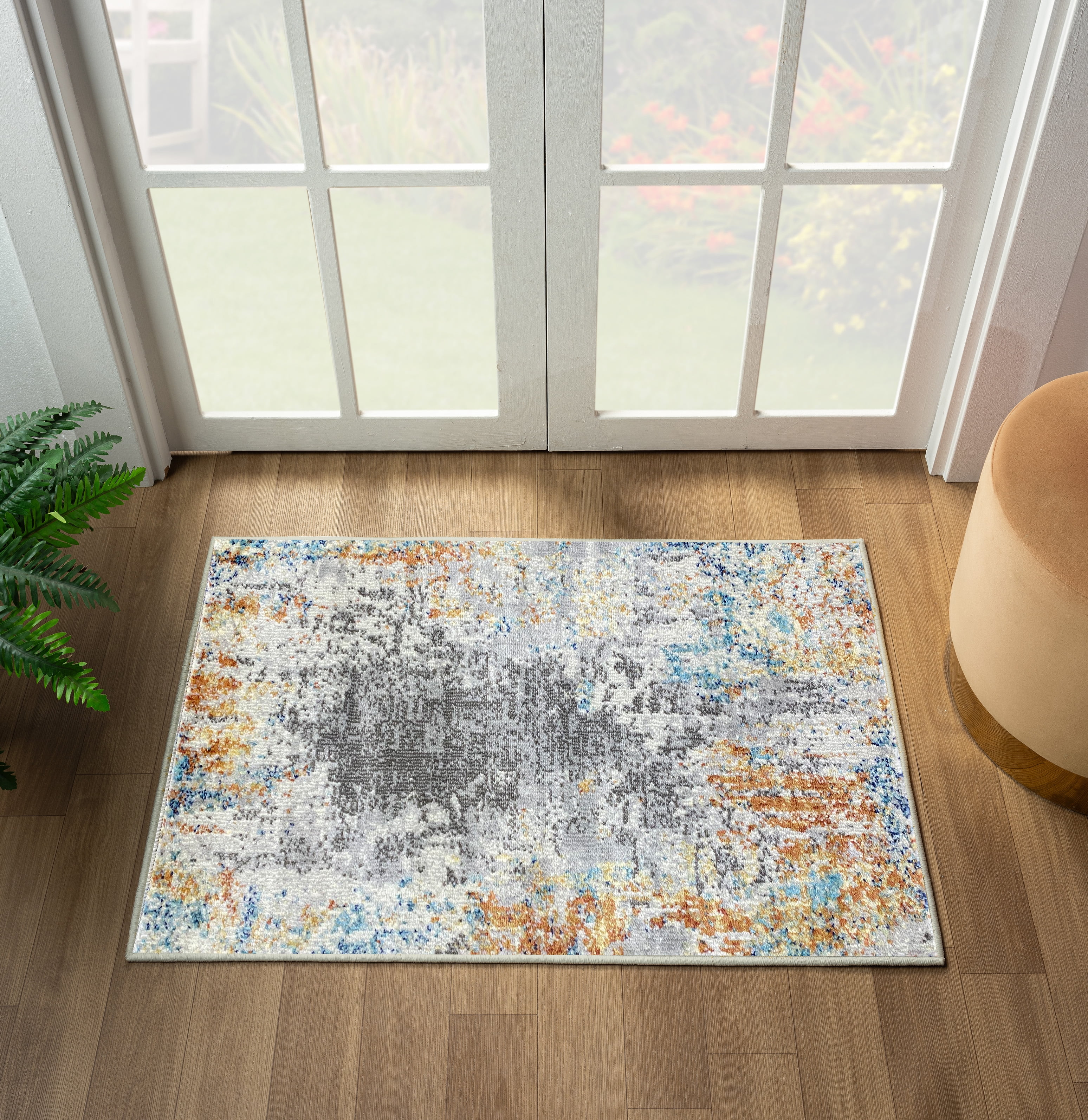 Luxe Weavers Multi Abstract Stain-Resistant Area Rug 2x3
