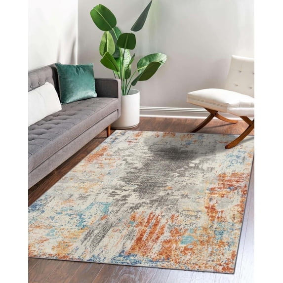 Luxe Weavers Euston Collection Abstract Area Rug 7680 Multi 5x7