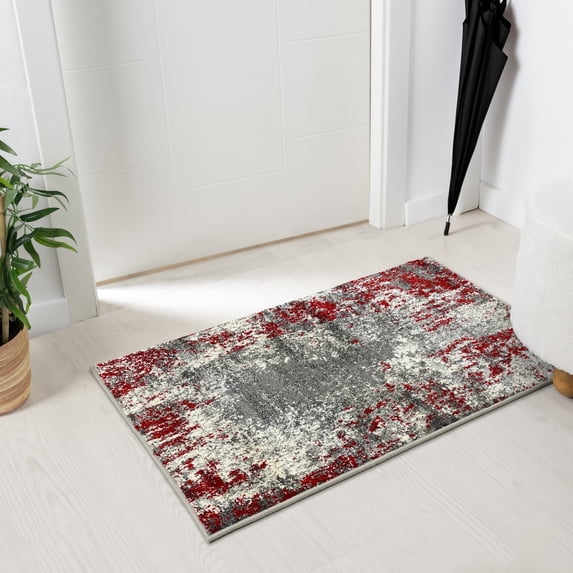 Luxe Weavers Euston Collection Abstract Area Rug 7680 Red 2x3