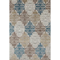 Luxe Weavers Floral Beige 8x10 Cream Teal Modern Moroccan Area Rug