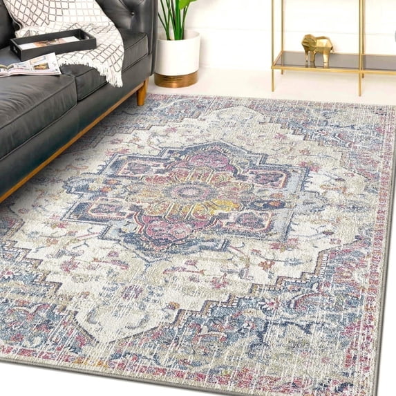 Luxe Weavers Floral Oriental Multicolor 8x10 Area Rug Stain Resistant Carpet