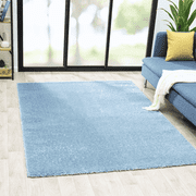 Luxe Weavers Fluffy Shag Blue 8x10 Area Rug Plush Bedroom Carpet