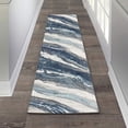 thumbnail image 1 of Luxe Weavers Geometric Abstract Blue 2x7 Art Deco Marble Swirl Area Rug, 1 of 7